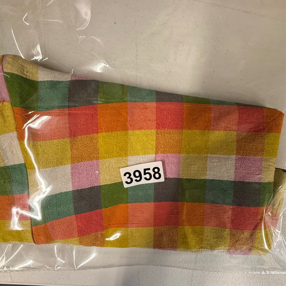 Talbots Petites Plaid Silk Top Multi-Color Gingham 16P office preppy bright - Picture 8 of 10